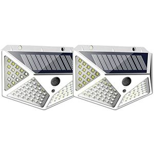 2/4/8/12 PCS Solar Light Outdoor 100 LED Solar PIR Bewegingssensor Lichten 3 Verlichting Modes For Tuin Decoratie Straat Wandlamp (Color : 2PCS, Size : S)