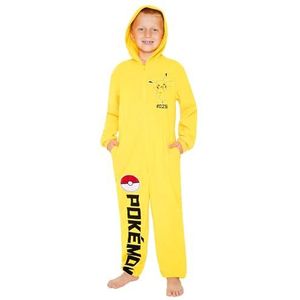 Pokemon Onesie voor jongens, 4 - 14 jaar, overall jumpsuit jongens - knuffelpak kinderen - pyjama jongens, geel, 11-12 Jaar