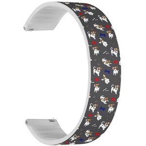 Solo Loop band compatibel met Garmin Vivoactive 5, Vivoactive 3/3 Music, Approach S12/S40/S42 (Jack Russell Cute Dog Bones) Quick-Release 20 mm rekbare siliconen band band accessoire, Siliconen, Geen