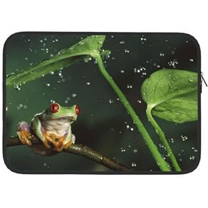 Kikker En Regen Gedrukt Laptop Sleeve Bag Duurzaam Laptop Case Computer Draagtas Beschermhoes 15 Inch