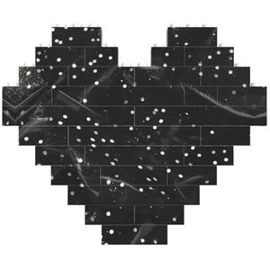 Zwart-witte glitter print puzzel - hartvormige bouwstenen puzzel-leuk en stressverlichtend puzzelspel