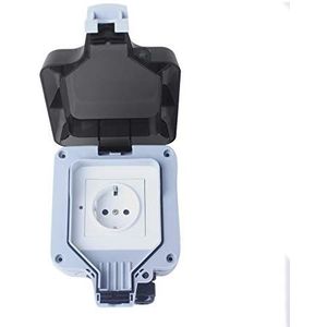Woox Smart buitenstopcontact, WLAN-stopcontact voor buiten, met app, afstandsbediening, opbouw, IP66, weer- en stofdicht, compatibel met Alexa en Google Assistant