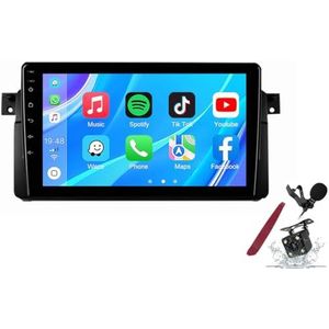 Android 14 Autoradio Navi voor B-MW E46 (1999-2005) 9 Inch Touchscreen Multimedia Speler met Draadloze Carplay GPS Navigatie FM RDS Bluetooth 5G-WiFi SWC DSP,M100s