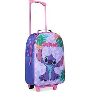 Disney Stitch Kinderkoffer voor meisjes Opvouwbare trolley Handbagagetas Carry On Minnie Mouse Reistas met wielen Cabinetas Tas op wieltjes met handvat (Blauw Stitch)