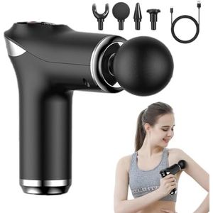 Massage machine, Deep Tissue Fascia Massager - Oplaadbare Percussie Spier Massager met 4 Massage Hoofden, Sport Massager voor Atleten