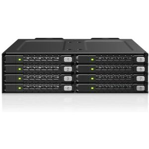 ICY DOCK ToughArmor MB998V4P-B U.2 / U.3 NVMe PCIe 4.0 SSD wissellijst voor 4 x SlimSAS 8i SFF-8654 in 1x 5,25 inch bay - massief metaal