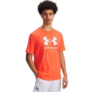 Under Armour Heren Heren UA Logo Korte Mouwen Tops, Vuur//Wit, M