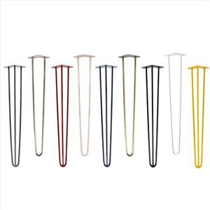 Natural Goods Berlin 4X Hairpin Leg Meubel-Poten | Diverse Kleuren & Maten | Metalen Meubel-Poten | Voor Doe-Het-Zelf Projecten zoals Kast & Bank | 15 cm Hoog & 2-Streben | Meubel-Poot Antiek Goud