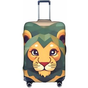 yefan Cartoon Lion Bagage Cover, Koffer Protector &Trolley Case Cover Voor Bagage, Koffer Beschermer., Wit, M