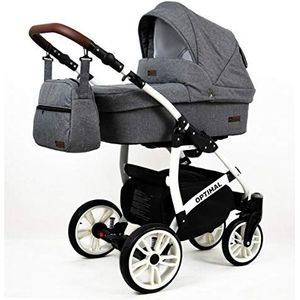 Reissysteem Kinderwagen Kinderwagen Kinderwagen 2in1 3in1 Isofix Maximum W door SaintBaby Grey Flex 3in1 met autostoel