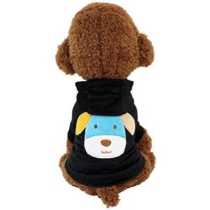 YABAISHI Huisdieren Shirt Polyester Hooded T-shirt van de Kat hondenkleding herfst en winter Geladen Kleine Hond (Color : 1, Size : S)