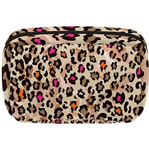 Cosmetische Zakken Voor Vrouwen Kleine Make-up Tas Reizen Toiletry Pouch Organizer Rits Culorful Leopard Print, Meerkleurig, 17.5x7x10.5cm/6.9x4.1x2.8in