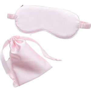 Zijde slaapmasker, Zijden slaapmaskers for de ogen Zijden slaapmasker for de ogen met draagtas Reisslaapmasker(Light Pink)