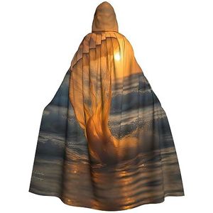 SSIMOO Zeemeerminstaart 1 mantel met capuchon, vreselijke spookfeestmantel, geschikt voor Halloween en themafeesten