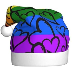 MYGANN Gay Pride Regenboog Patroon Unisex Kerst Hoed Voor Thema Party Kerst Nieuwjaar Decoratie Kostuum Accessoire