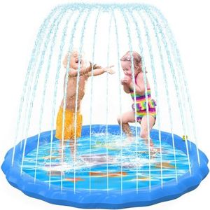 Kezidhp Splash Pad waterspeelgoed voor kinderen, 170 cm, sproeier, waterspeelmat voor buiten, tuin, hondenzwembad, watermat voor zomer, sproeikussen, speelgoed voor kinderen vanaf 2 3 jaar