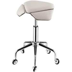 Zadelkruk Rolstoel, Ergonomische Rolstoel Met 360° Draaibaar, Verstelbare Hoogte En Zacht Comfortabel Kussen For Thuiskantoor Salon Winkel(White)