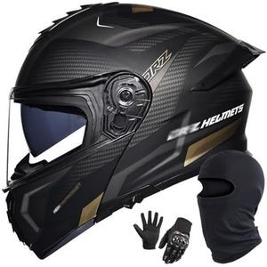 Motorhelm Systeemhelm Integraalhelm Dubbel Vizier DOT/ECE Gecertificeerd Hoogwaardige Helm Motorintegraalhelm Scooterhelm Valhelm Voor Dames En Heren B,L/57-58CM