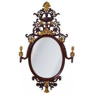Casa Padrino luxe barokke spiegel donkerbruin/antiek goud - Prachtige mahonie wandspiegel in barokke stijl - Luxe meubels in barokke stijl - Barok meubilair - Noble & magnifiek