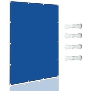 Zonneschermzeil voor Gazebo 1.2 x 3.2 m Waterdicht Vierkant Schaduwzeilen UV-bescherming Zonnescherm Zeil met Nylon Touw, voor Buitentuin Yard Balkons, Marineblauw