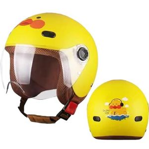Motorfiets kinder 3/4 retro helmen, vintage open helm for 2-14 jaar for elektrische scooter, go-kart, crossmotor, kinderen(A04)