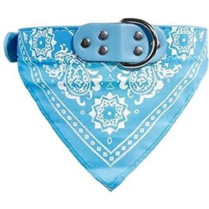 Leuke Verstelbare Kleine Halsbanden Puppy Huisdier Kwijl Handdoek Outdoor Kat Kraag Print Sjaal Halsband Halsdoek-Blauw, XXL