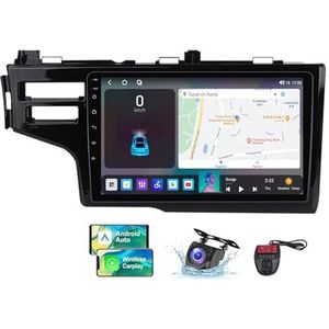 Android 13 QLED Autoradio voor Honda Jazz Fit GP GK 2013-2020 - Ingebouwde DSP/Carplay/Android Auto - Camera + DVR - 9 inch 2 Din - Stuurbediening - FM AM RDS DAB Radio - BT 5.0(NF-4)