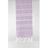 Hamamdoek Kadyanda met Witte Strepen - 100% Zacht Katoen - Strandlaken - Handdoek (purple)