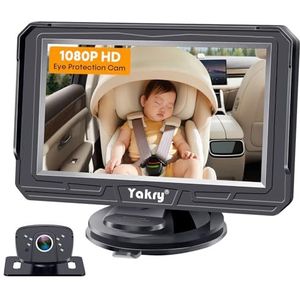 Baby Car Camera Easy Install: 360° Rotation USB Plug and Play Clear Night Vision Backseat Camera 2 Kids 170° Wide View Rear Facing Carseat Camera Real-time HD 1080P Baby Car Monitor Yakry Y60