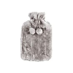 DieffematicRSD Warmwaterkruik Warmwaterkruikhoes 2 liter zacht imitatiepluchebont Leuke warmwaterkruikhoes Warmwaterkruikhoes Waterfles Softcover voor (Color : Light grey)