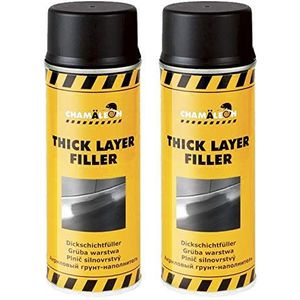 Chamäleon 1K dikke laag vuller 400 ml spray vuller dikke laag primer (zwart, 2)
