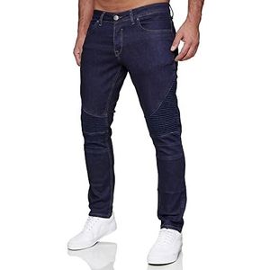 Tazzio Jeans 16517 Jeansbroek voor heren, slim fit, biker destroyed look, stretch, denim, donkerblauw, 34W x 36L