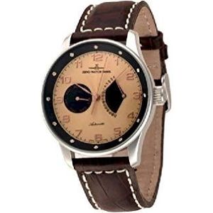 Zeno-Watch Heren Horloge - X-Large Retro Dag Datum Retrograde (12 kristal) - P592-Dia-g6