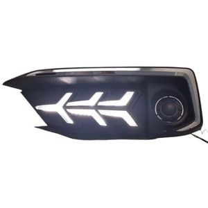 Richtingaanwijzers voor auto's Voor Civic 2019 2020 Sedan Met Bewegend Signaal Led Mistlamp Cover Dagrijverlichting Met Mistlamp Gat 1 paar LED DRL Richtingaanwijzer(Kleur:Type B,Size:White and yellow