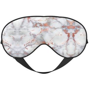 Rose Gold Marble Printing Dubbelzijdig Zacht Oogmasker Omkeerbaar Ontwerp, Verstelbaar voor Snug Fit, Blokkeert Licht Oogmasker