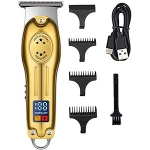 Tondeuse voor mannen, draagbare mini elektrische tondeuse lcd-display, trimmer, oplaadbare haarsnijmachine (goud)