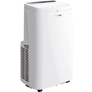 Hyundai, mobiele airconditioner 12000 BTU omkeerbaar warm koud wit, automatisch verdampingssysteem, afstandsbediening, 24-uurs timer, ideaal voor 18-26 m², energie-efficiëntieklasse A