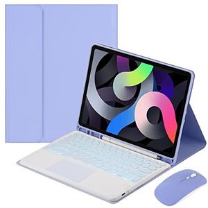 Toetsenbordhoes voor Samsung Galaxy Tab S10 FE Plus 13.1 inch 2025, Magnetisch Afneembaar Draadloos Achtergrondverlichting Toetsenbord met Bluetooth Muis,Purper
