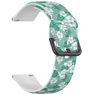Compatibel met Garmin Venu/Venu 2 Plus/Sq/Sq Music/Sq 2/Sq 2 Music, (Hawaiiaanse aloha camouflage) 20 mm zachte siliconen sportband armband armband