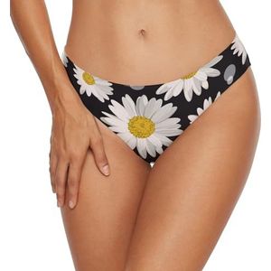 Anantty Dames badmode bikini broekje bloemen bloem madeliefje print zwembodem zwemmen slip voor meisjes vrouwen, Meerkleurig, M