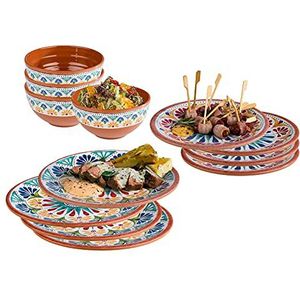 Assheuer & Pott Melamine Eetservies voor 4 personen, campingservies mediterrane design