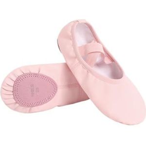 PU balletschoenen voor peuter meisjes kinderen dansschoen lederen ballerina's kinderen zachte zool gymnastiek schoenen dansslippers (roze, 31 (voet 20,5 cm)
