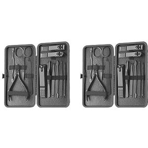 2 Set Manicure Nagelknipper Set Nagelvijl Scherpe Oor Lepel Vingernagel Teennagel 12 Stuks, 12 Stuks