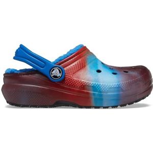 Crocs Kids' Classic Tie Dye Lined Clog | Kids' Slippers, Bright Cobalt, 5 Big Kid