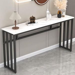 Smalle consoletafel met opbergruimte, lange bank achter de bank, haltafels for entree, hal(Black 1,100cm)