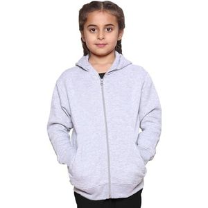 GW CLASSY OUTFIT Kids Meisjes Jongens Rits Hoodie Unisex Fleece Rits Top Jas PE School Sweat Hoodie Casual Mode UK Maat 4-13 Jaar, H-grijs, 9-10 jaar