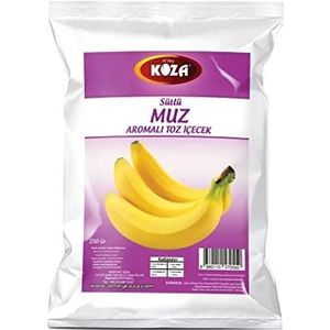 KOZA Milkshake poeder 1 kg, om zelf milkshakes te maken, melkpoeder, melkshake, smaakpoeder, koude drankpoeder, drankpoeder met water of melk, halal | (banaan)