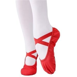 Balletpantoffels voor dames, balletschoenen voor meisjes, professionele balletschoenen, splitzool, dansschoenen voor dames, dansschoenen, Rood, 33 EU
