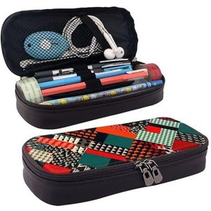 KLLTYHMU Lederen Etui Organizer Grote Capaciteit Potlood Pouch Opbergtas Met Compartimenten Leuke Potlood Tas Franse Bulldog Roze Bril Pen Doos Draagbare Cosmetische Make-up Tas Organizer, Diagonaal