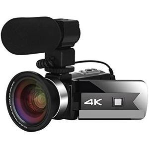 Videocamera Vlogcamera Recorder 56MP Video Camera 4K Vlog Camcorder for Live Stream Webcam Nachtzicht 16X Zoom Fotografie Digitale Recorder(No SD Card,With Lens MIC)